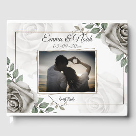 Livro De Visitas Imagem de Casamento de rosas brancas russas românt