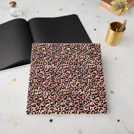 Livro De Visitas Impressão de leopardo rosa e dourado