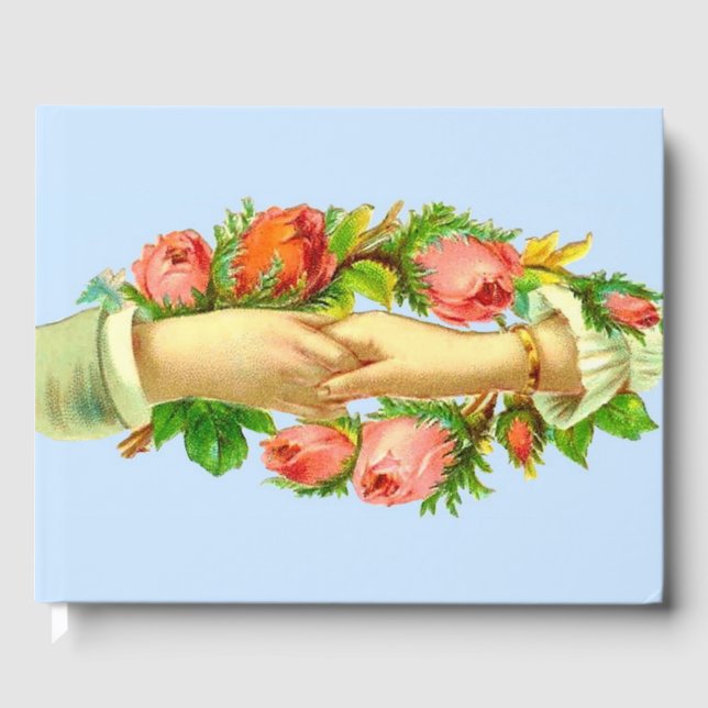 Livro De Visitas Impressão de mãos entrelaçadas vitorianas (Frente)