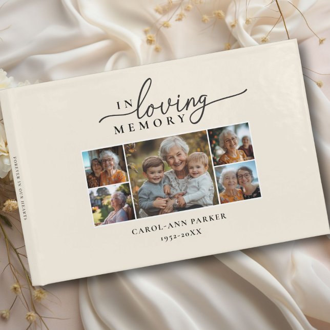 Livro De Visitas "In Loving Memory" Foto Collage Memorial Funeral (Personalized "In Loving Memory" Photo Collage Funeral Memorial Guest Book)