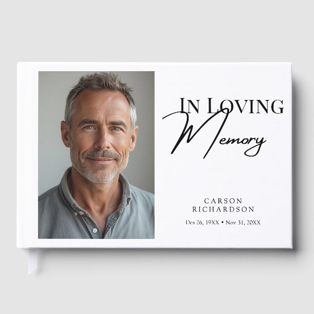 Livro De Visitas In Loving Memory Modern Photo Funeral Sympathy (Frente)