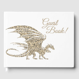 Livro De Visitas Incrível Ouro Mosaico Dragon