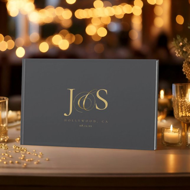 Livro De Visitas Iniciais de Casamento de Elegância Simples, Charca (Criador carregado)