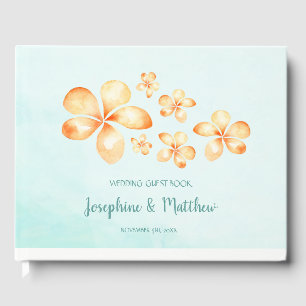 Livro De Visitas Island Plumeria Watercolor Wedding