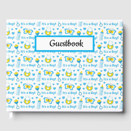 LIVRO DE VISITAS ITENS DE BEBÊ BRANCO AZUL AMARELO