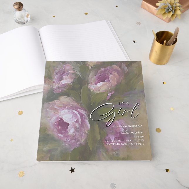 Livro De Visitas It's A Girl 12 x 12" (Frente aberta)