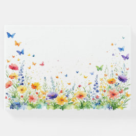 Livro De Visitas Jardim Floral de Primavera Borboletas Casamento