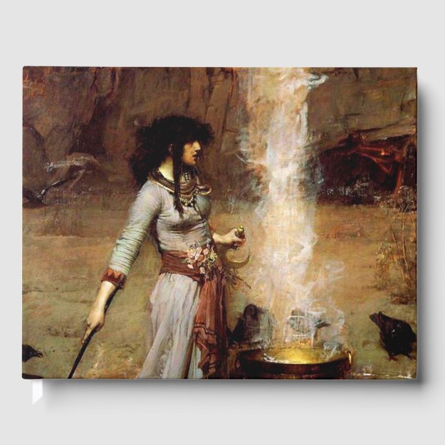 Livro De Visitas John William Waterhouse O Círculo Mágico (Frente)