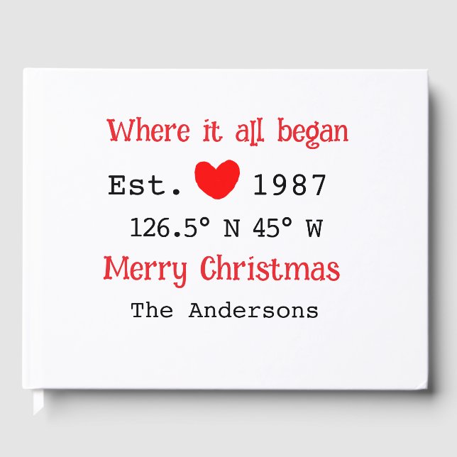 Livro De Visitas Lago House ets. Coordenadas personalizadas do ano  (Frente)