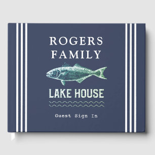 Livro De Visitas Lago House Férias Personalizadas Marinho Azul