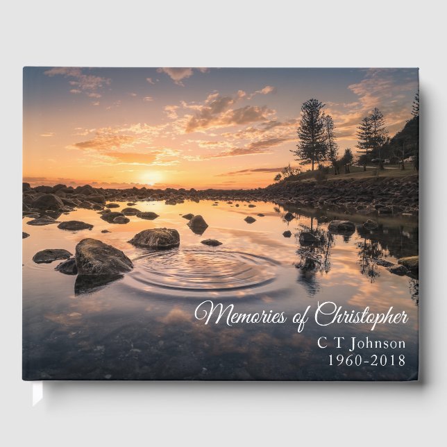 Livro De Visitas Lago Sunset Memórias de Condolências Funerárias (Frente)