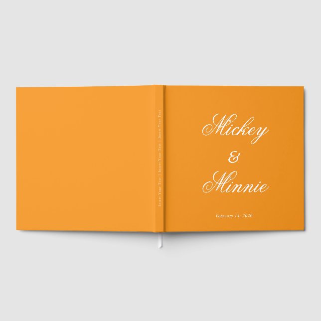 Livro de Visitas Laranja Elegante 30x30cm com Text (Completo)
