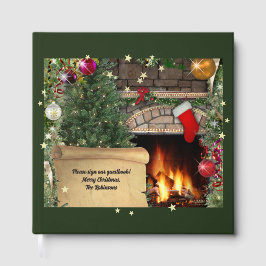 Livro De Visitas Lareira de Natal (personalizável)