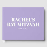 Livro De Visitas Lavanda do Bat Moderno Mitzvah Roxo Personalizado<br><div class="desc">Livro de Convidados Personalizado Roxo da Lavanda Mitzvah do Bat Moderno</div>