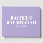 Livro De Visitas Lavanda do Bat Moderno Mitzvah Roxo Personalizado<br><div class="desc">Livro de Convidados Personalizado Roxo da Lavanda Mitzvah do Bat Moderno</div>