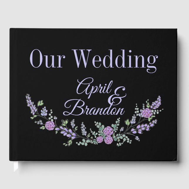 Livro De Visitas Lavanda Roxo e Eucalyptus (Frente)