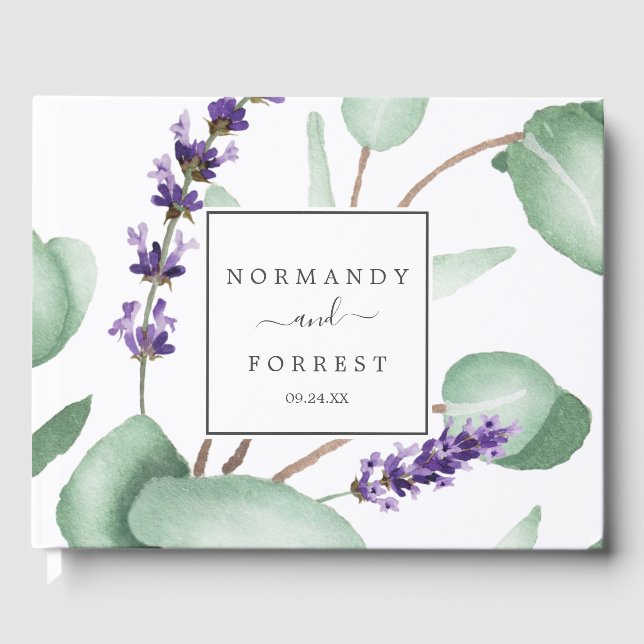 Livro De Visitas Lavanda rustica e Casamento Eucalyptus (Frente)