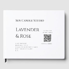 Livro De Visitas Lavanda soy candela com rosa adicione q r código t