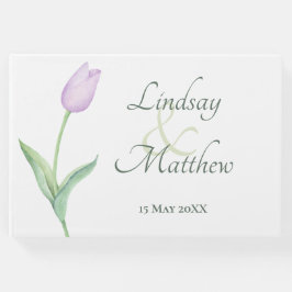 Livro De Visitas Lavanda Tulip Solo - Casamento moderno