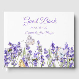 Livro De Visitas Lavander Butterflies Botanical