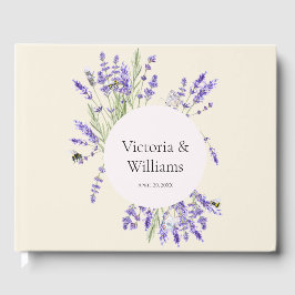 Livro De Visitas Lavender and Ivory Regency Round Frame Guest Book