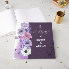 Livro De Visitas Lavender Floral Wedding Guest Book