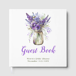 Livro De Visitas Lavender Mason Jar Bridal Shower