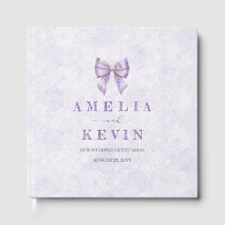 Livro De Visitas Lavender Wisteria Ribbon – Japanese-Inspired