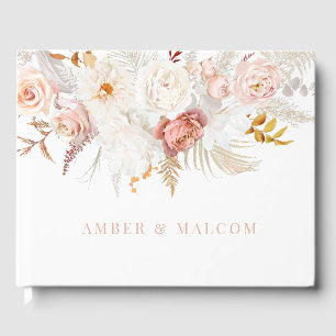 Livro De Visitas Legância Graciosa: Casamento Floral Sem Fios