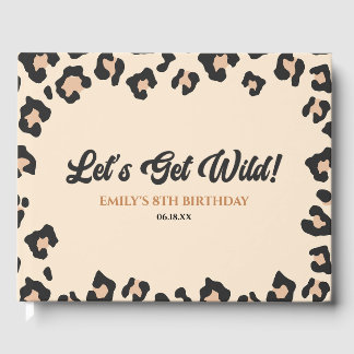 Livro De Visitas Leopard Cheetah Let's Get Wild! Birthday Party