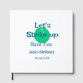 Livro De Visitas Let's strike up have fun green ball birthday name 