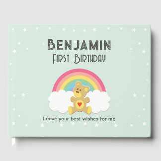 Livro De Visitas Libro de firmas osito arco iris.