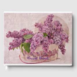 Livro De Visitas Lilacs Em Uma Caixa De Chapéu Vitoriano