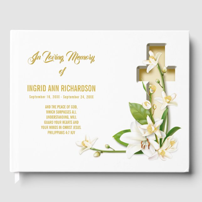 Livro De Visitas Lily Cross Scripting Memorial (Frente)