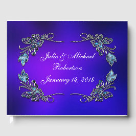 Livro De Visitas Linda borboleta personalizada Faux Filigree