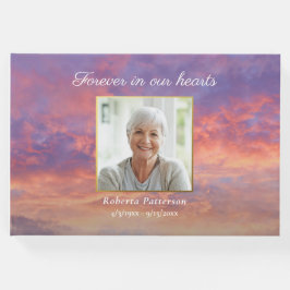 Livro De Visitas Linda Foto do Memorial Funeral Sunset Sky