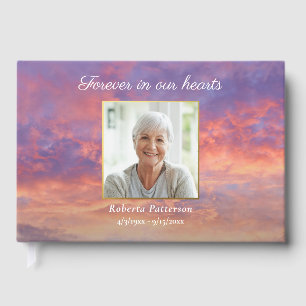 Livro De Visitas Linda Foto do Memorial Funeral Sunset Sky