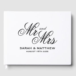 Livro De Visitas Linda tipografia de roteiro Sr. e Sra. Casamento