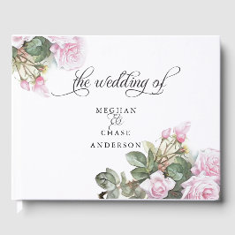 Livro De Visitas Lindas Rosas Rosa Pintadas DescalçosBride™