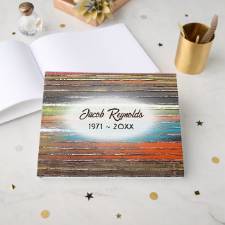Livro De Visitas Listras Desgastadas Pintadas Em Madeira
