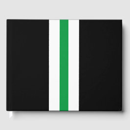 Livro De Visitas Listras Verticais Verticais Verde-Esportivo Em Pre