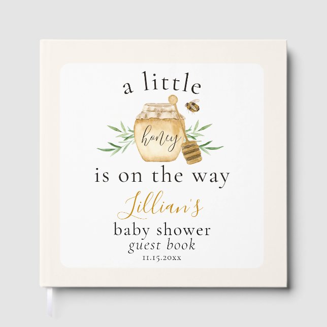 Livro De Visitas Little Honey On The Way Bee Baby Shower Guest Book (Frente)