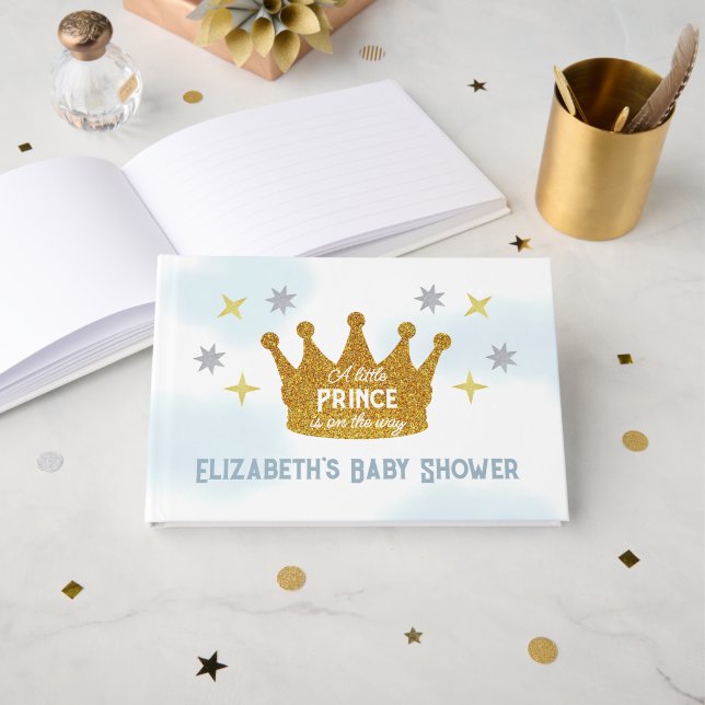 Livro De Visitas Little Prince Boy Baby Shower (Frente aberta)