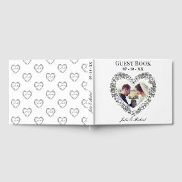 Livro De Visitas Livre d'or de mariage photo en forme de cœur flora