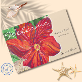 Livro De Visitas Locação de Férias Florais Tropicais Red Hibiscus