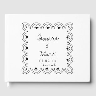 Livro De Visitas Logotipo de Casamento Quadro de Bordas Corações Mi