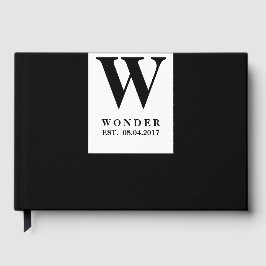 Livro De Visitas Logotipo Minimalista de Recém-Casados | Monograma 