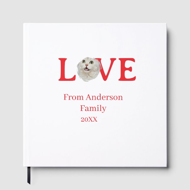 Livro De Visitas Love holidays cat photo pet family name bold lette (Frente)