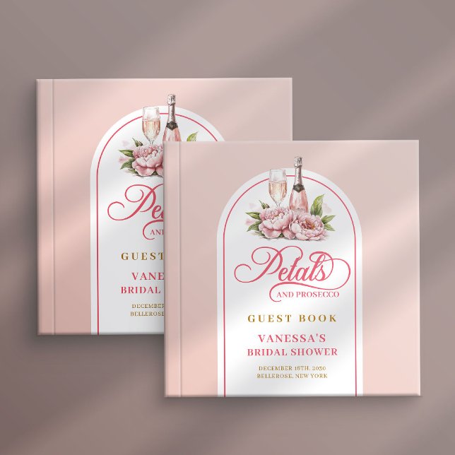 Livro De Visitas Lovely blush and gold petals prosecco guest book (Lovely blush and gold petals prosecco guest book)