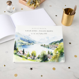 Livro De Visitas Lungern Switzerland Watercolor Landscape Wedding
